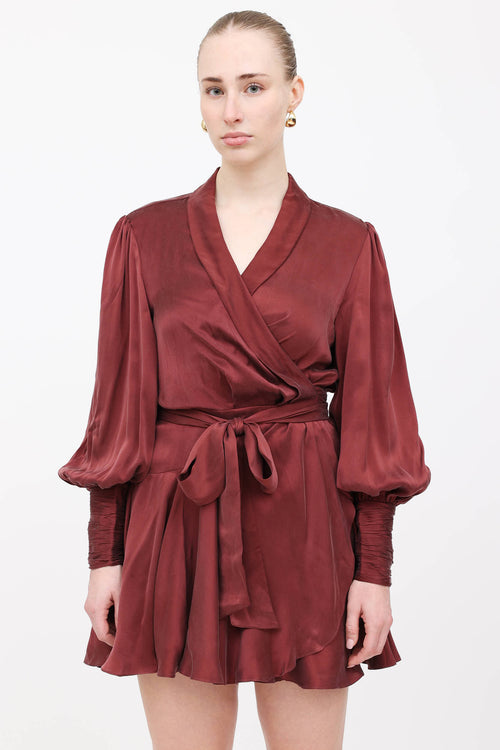 Zimmermann Silk Ruffled Wrap Dress