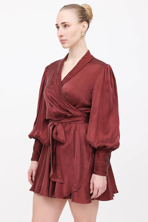 Zimmermann Silk Ruffled Wrap Dress