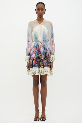 Zimmermann Chiffon Postcard Gathered Dress
