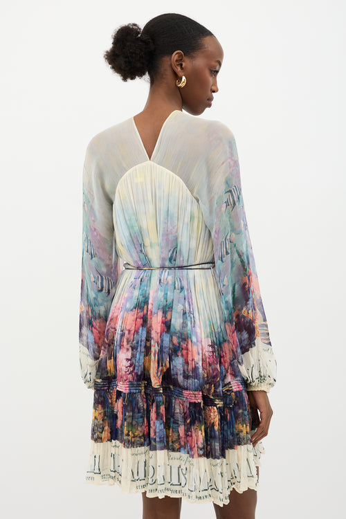 Zimmermann Chiffon Postcard Gathered Dress