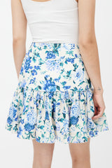 Zimmermann Cream & Blue Floral Skirt