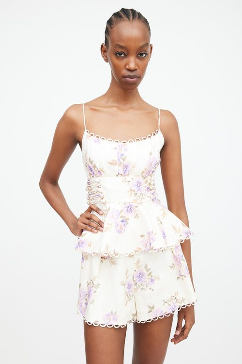 Zimmermann Cream & Purple Linen Rosa Set
