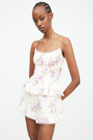 Zimmermann Cream & Purple Linen Rosa Set
