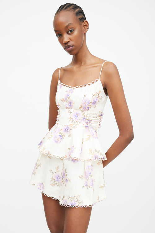 Zimmermann Cream & Purple Linen Rosa Set