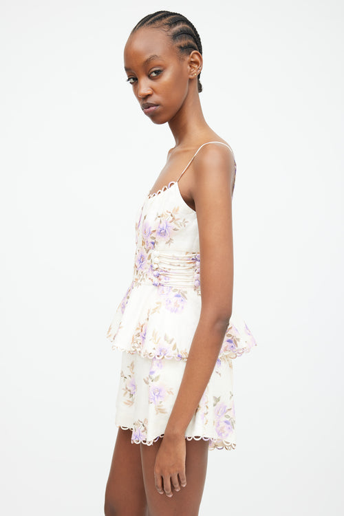 Zimmermann Cream & Purple Linen Rosa Set