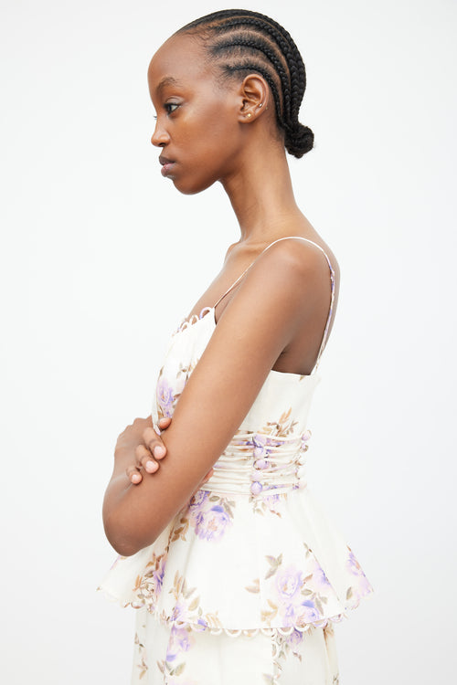 Zimmermann Cream & Purple Linen Rosa Set
