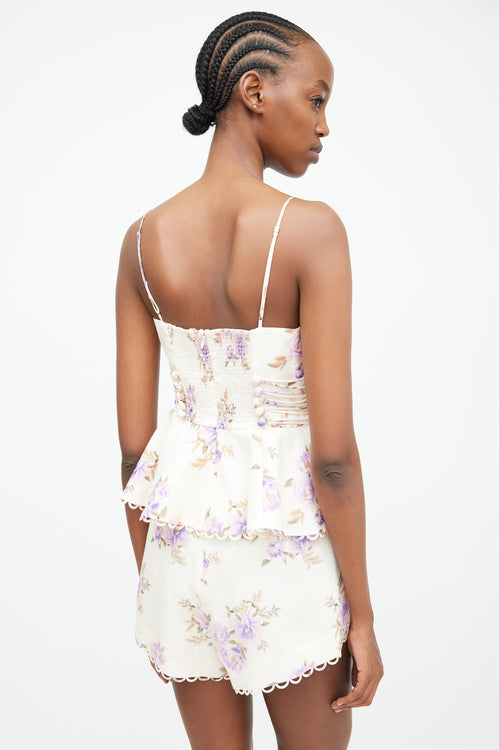 Zimmermann Cream & Purple Linen Rosa Set