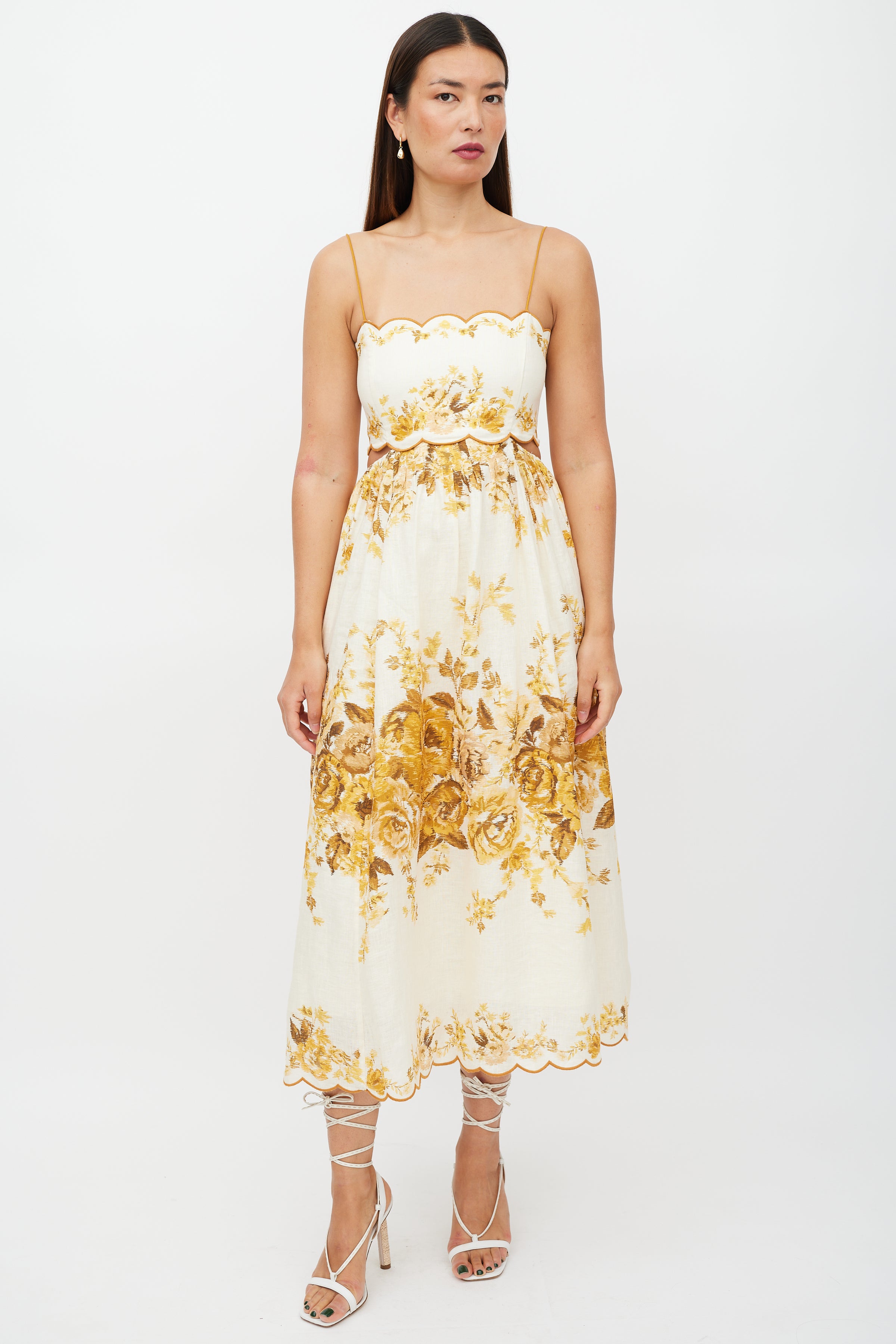 Zimmermann // Cream & Yellow Linen Floral Dress – VSP Consignment Zimmermann // Cream & Yellow Linen Floral Dress – VSP Consignment