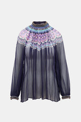 Zimmermann Crinkled Silk Floral Blouse