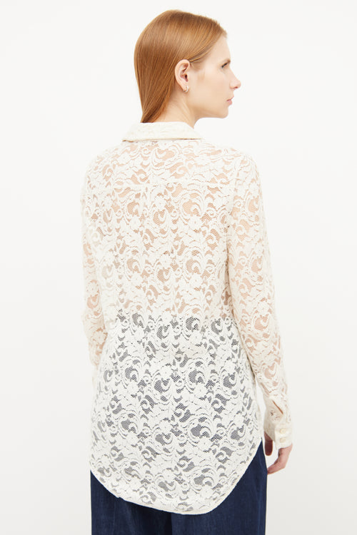 Zimmermann Cream Corded Lace Top