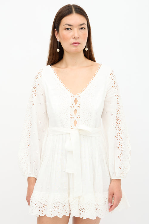 Zimmermann Eyelet Linen Helm Dress