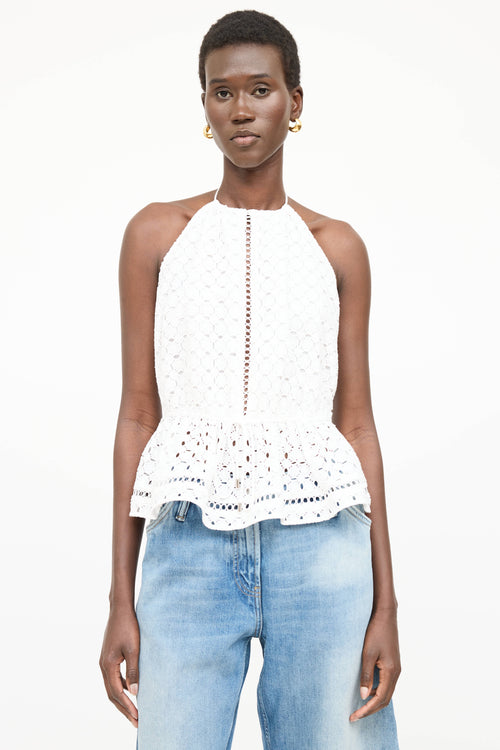 Zimmermann Floral Lace Halter Top