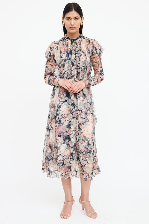 Zimmermann Floral Sheer Layered Dress