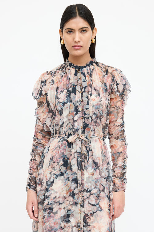 Zimmermann Floral Sheer Layered Dress