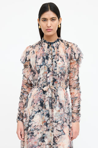 Zimmermann Floral Sheer Layered Dress