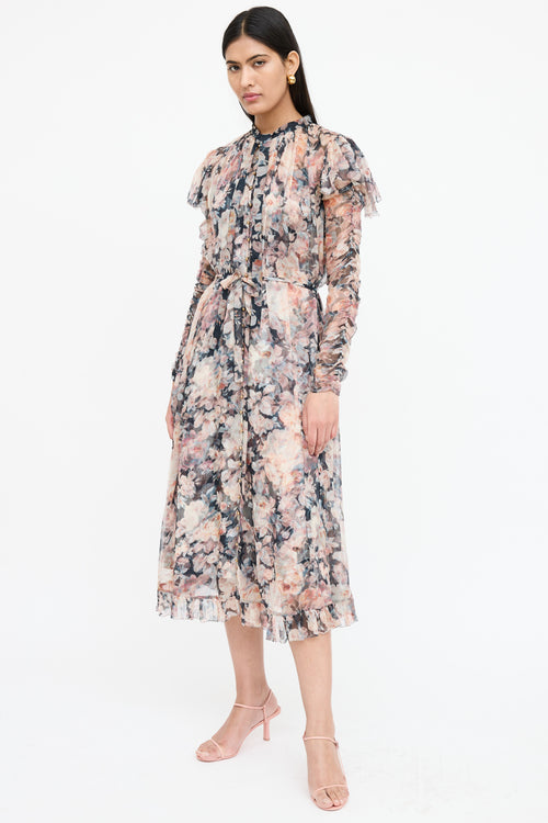 Zimmermann Floral Sheer Layered Dress