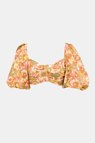 Zimmermann Floral Violet Cropped Top