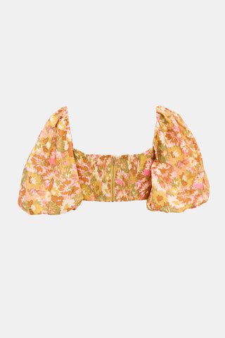 Zimmermann Floral Violet Cropped Top