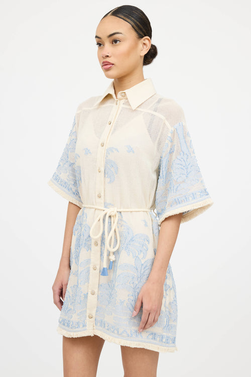 Zimmermann Floral Woven Belted Dress