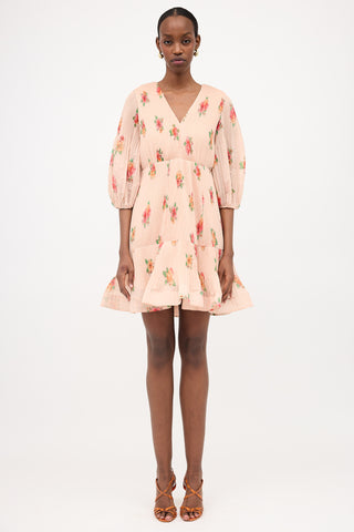 Zimmermann Floral Accordion Pleat Dress