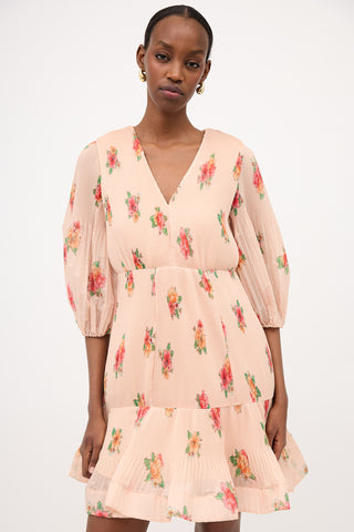 Zimmermann Floral Accordion Pleat Dress