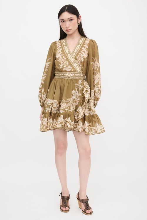 Zimmermann Floral Anneke Mini Wrap Dress