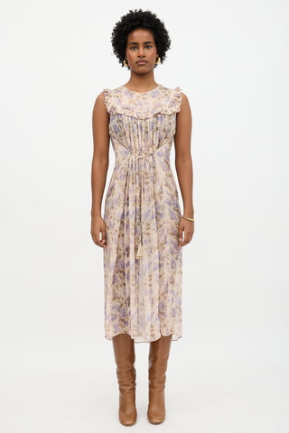 Zimmermann Floral Stranded Bib Dress