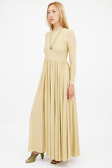 Zimmermann Gold Lyrical Lurex Long Sleeve Dress