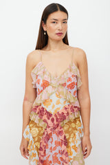 Zimmermann Green & Multicolour Silk Ruffled Floral Dress