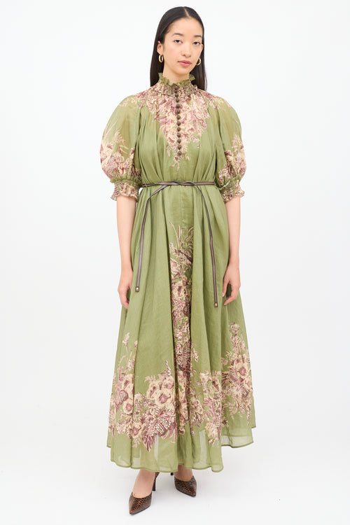 Zimmermann Green Ottie Swing Maxi Dress