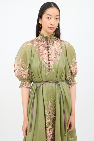 Zimmermann Green Ottie Swing Maxi Dress