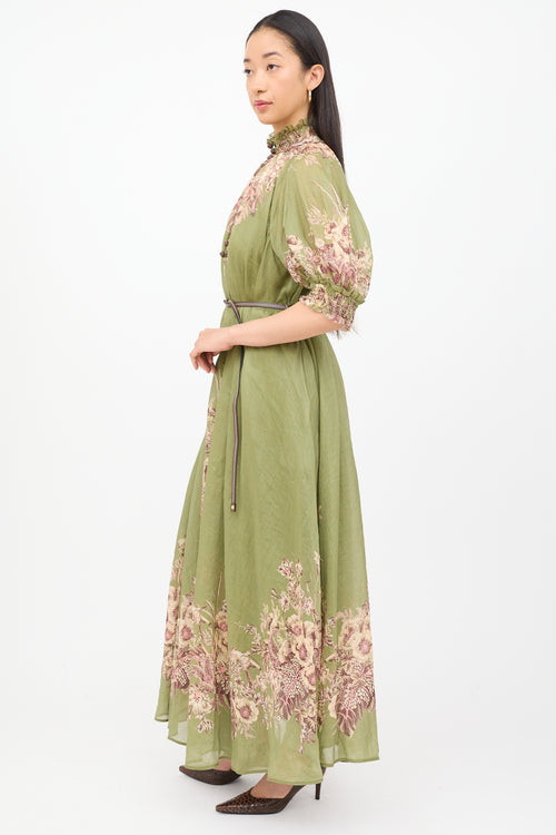 Zimmermann Green Ottie Swing Maxi Dress