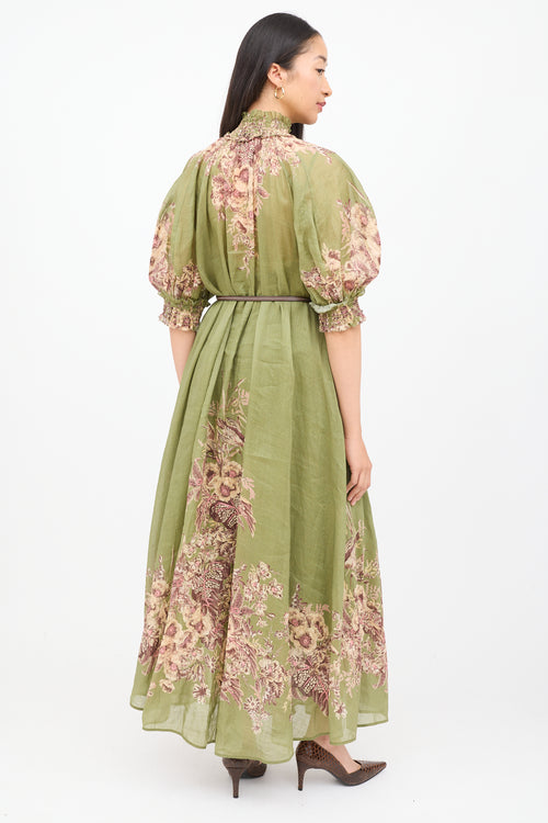 Zimmermann Green Ottie Swing Maxi Dress