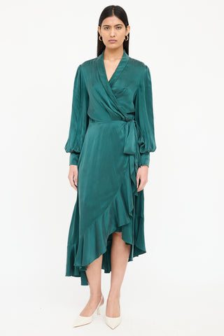 Zimmermann Silk Wrap Midi Dress