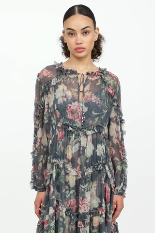Zimmermann Floral Tiered Dress
