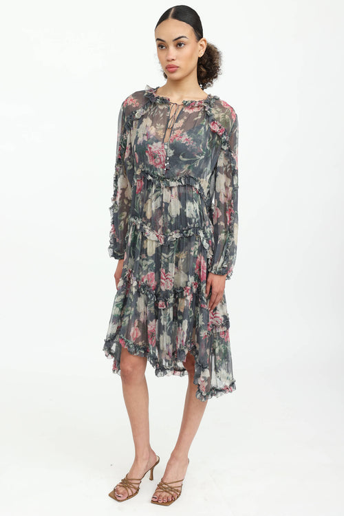 Zimmermann Floral Tiered Dress