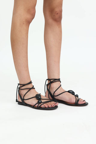 Zimmermann Leather Gleam Tie Sandals