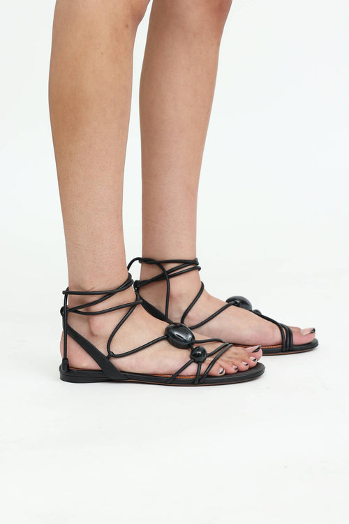 Zimmermann Leather Gleam Tie Sandals