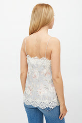 Zimmermann Light Blue & Multicolour Floral Lace Camisole