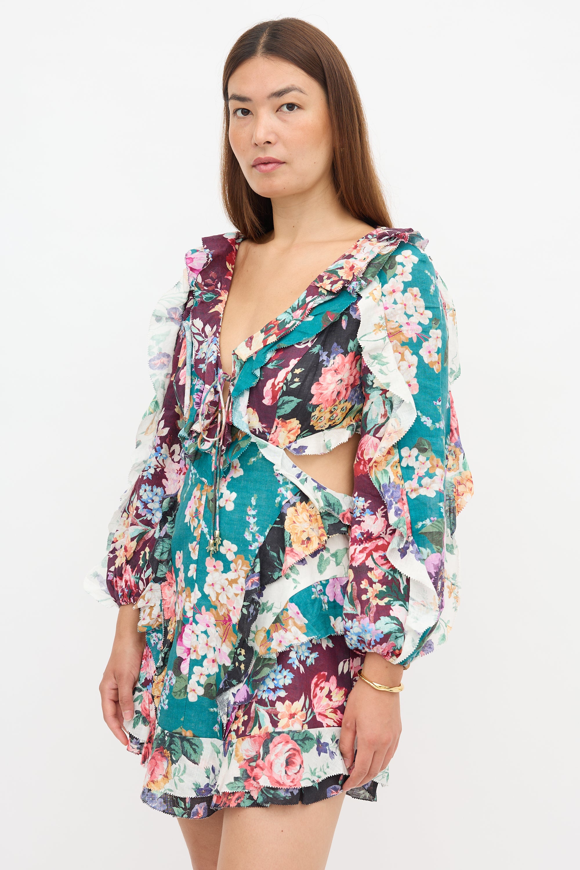 Zimmermann // Linen Floral Allia Dress VSP Consignment Zimmermann // Linen Floral Allia Dress VSP Consignment