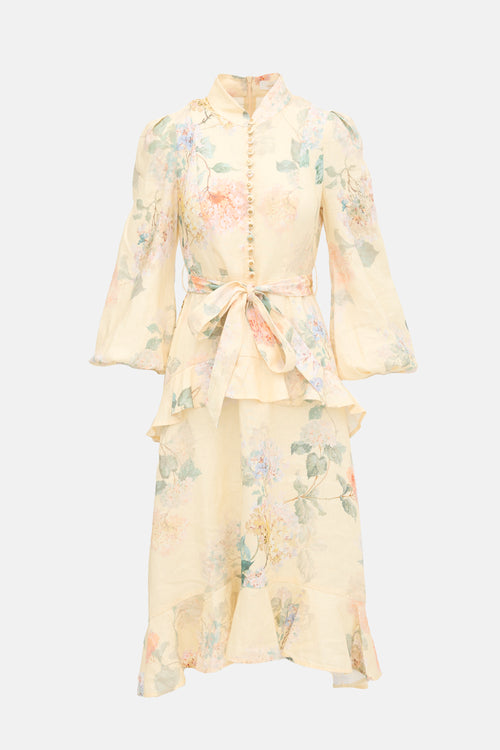 Zimmermann Linen Floral Illuminate Dress