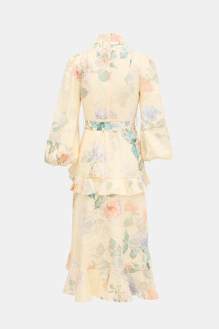 Zimmermann Linen Floral Illuminate Dress