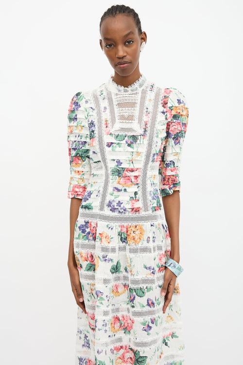 Zimmermann Linen Floral Lace Allia Dress