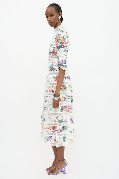 Zimmermann Linen Floral Lace Allia Dress