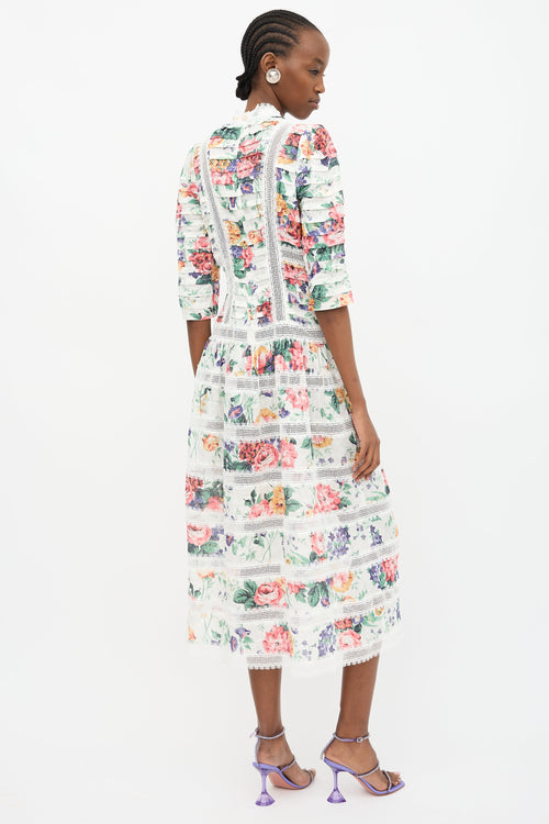 Zimmermann Linen Floral Lace Allia Dress