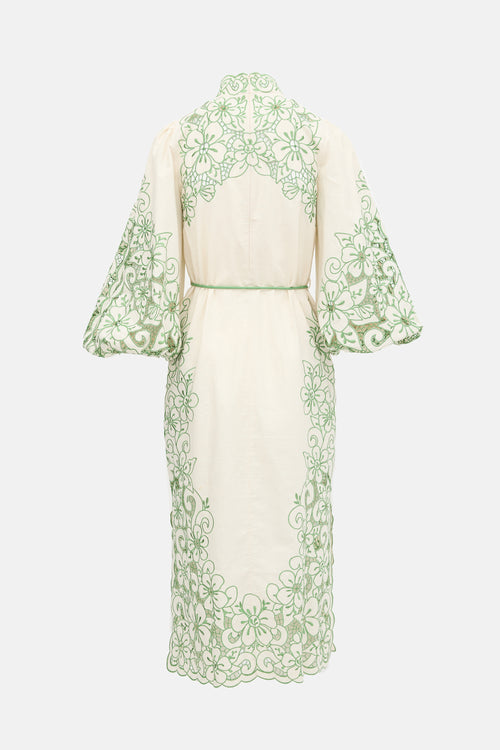Zimmermann Linen Floral Teddy Dress