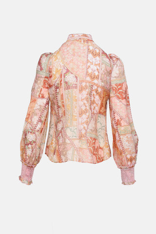 Zimmermann Linen Printed Button Up Top