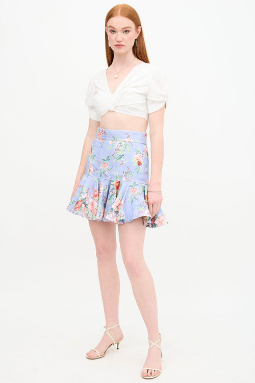 Zimmermann Linen Bellitude Floral Skirt