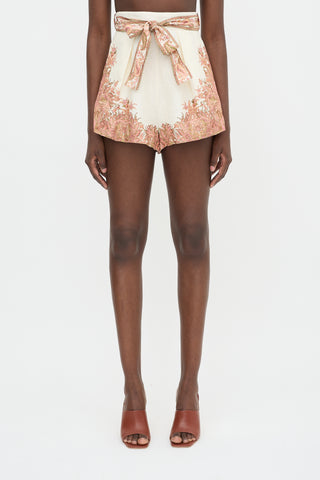 Zimmermann Linen Floral Shorts