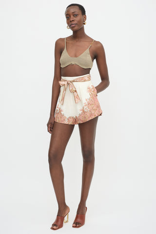 Zimmermann Linen Floral Shorts